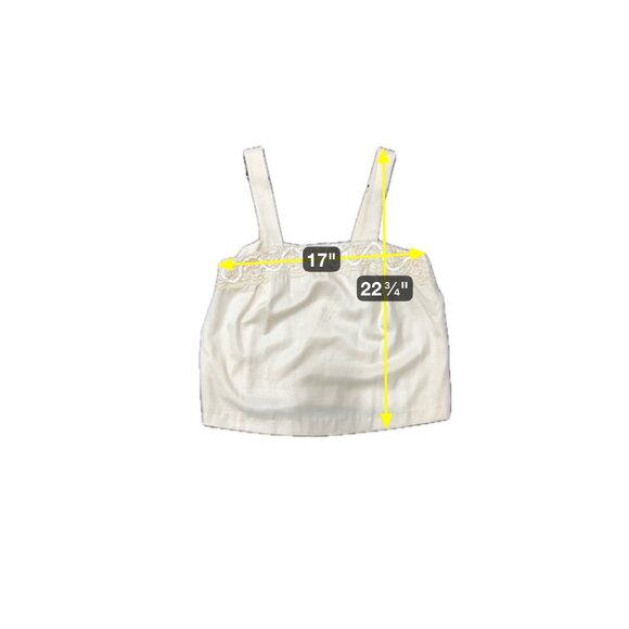 Vintage Lace Sequin Beaded Tank Top Beige Sz 16 Square Neck Neutral Retro - Picture 7 of 9